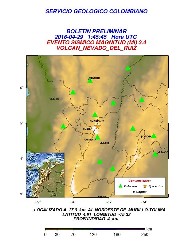 Dos Sismos De 3 4 De Magnitud Se Sintieron Anoche En El Ruiz