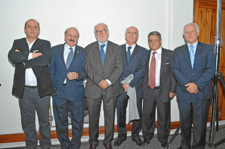 Juan Carlos Gómez Muñoz, Carlos García, Guido Echeverri Piedrahíta, gobernador de Caldas; José David Pascuas; Fabio Aristizábal 