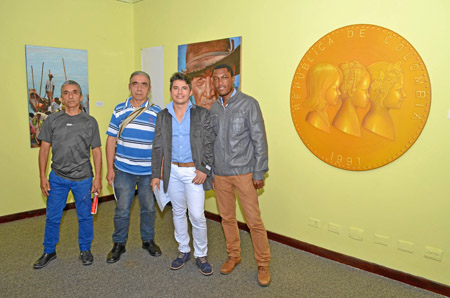 Ulises Giraldo, Germán Salazar, Darley Bedoya, y Carlos Edigio Moreno Perea, primer puesto con la obra Somos.