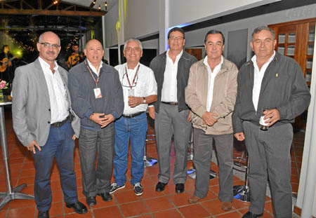 Del Comité Departamental de Cafeteros Caldas aparecen: Pedro Felipe González, Gilberto Cardona Arango, William Giraldo Herrero, 