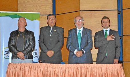 Martín Emilio Ramírez Cardona, secretario del Deporte de Manizales; Gabriel Fernando Cárdenas Osorio, presidente de Acord Caldas