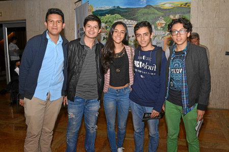 Kevin Palomino, Danilo Rivas, Sofía Serna, Juan Diego López y Camilo Luna.