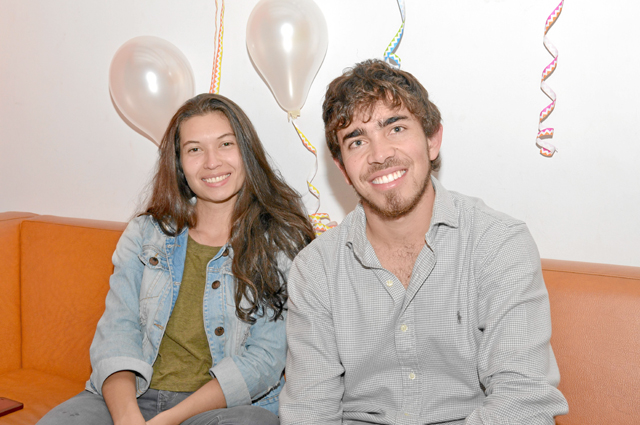 Daniela García y Martín Jaramillo se reunieron en una comida en el restaurante Wingz.
