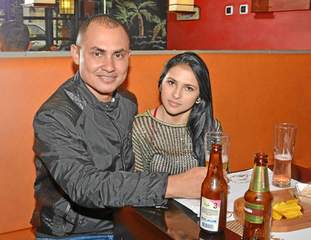 Wilber Troche y Diana Carolina Agudelo se reunieron en un almuerzo en el restaurante Buffalo Republic.