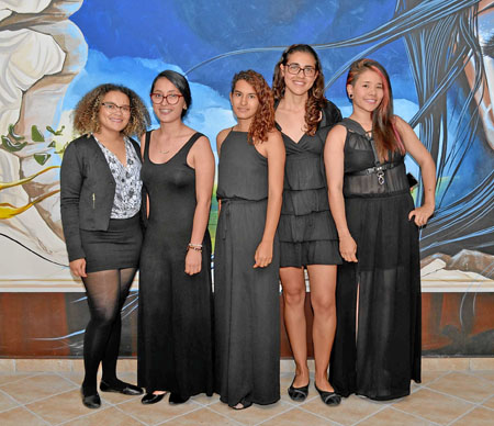 Elizabeth Salazar, Laura Ramírez, Daniela Patiño, María José Restrepo y Diana Marcela Grajales.