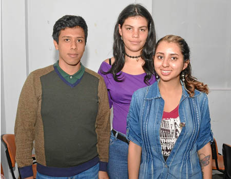 Juan Pablo Rodríguez, Yenni Estefany Marulanda y Andrea Ocampo.