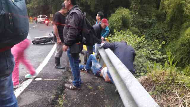 Motociclista se accidentó en la Autopista del Café