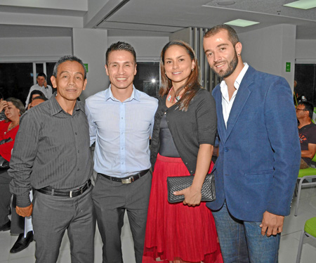 Carlos Alberto Rendón; Andrés Rendón, karateka; Eliana Mantilla, y Mauricio Jaramillo.