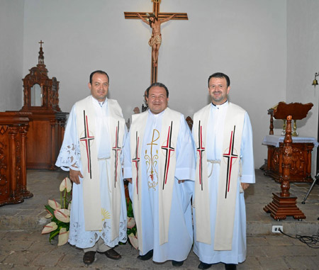 Presbíteros Francisco Javier Quintero López, Luis Eduardo Quintero Gómez y William Alexánder Grajales Restrepo.