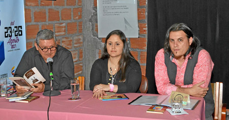 Amadeo González Triviño, Diana Toro Ángel y José Manuel Díez, escritores.
