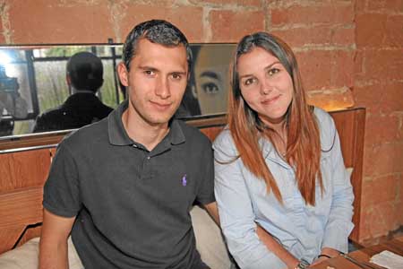 Esteban Toro y Mariana Jaramillo compartieron en un almuerzo en el restaurante Komo Asian Concept.
