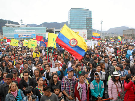 En Bogotá, el sitio de encuentro fue el parque de La Hoja, en el centro de la ciudad. 