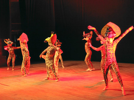 La compañía presentó un vistoso espectáculo que presentó danzas tradicionales de fiestas desde Río de Janeiro hasta Venecia.