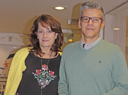 María Eugenia Quintero y Víctor Raúl Ramírez asistieron al concierto de la Orquesta Sinfónica en el auditorio de la U Nacional.