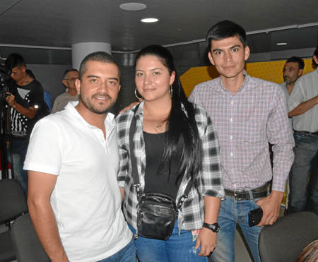 Juan Camilo Zuluaga Valencia, Carolina Posada Gómez y William Gómez Aguirre del Comité Juvenil de Asdecaldas.