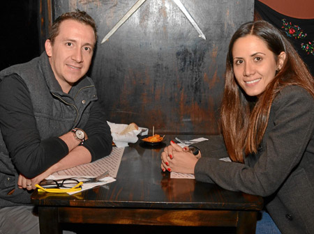 Juan Carlos Rincón Castellanos y Catalina Mahecha Rodas cenaron en el restaurante Un Lugar de la Mancha.