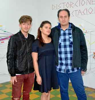 Luis Gabriel Jaramillo Osorio, Jenny Gallego López y Santiago Correa Montes durante la exposición Evocación y ensoñación de la m
