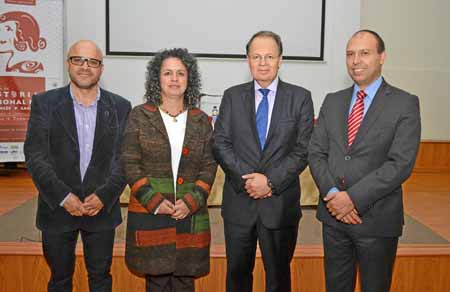 Francisco Javier González Sánchez, Alba Lucía Hurtado Pérez, Ómar Darío Cardona Arboleda y Camilo Yunes Velosa, vicerrector de l