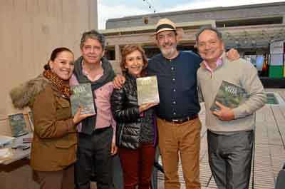Claudia Gómez Londoño; Felipe Cuéllar López; Ana María Morales de Mejía; Diego Villegas Correa autor del libro La nueva vida, y 