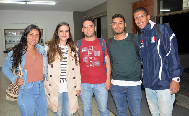 Valeria Jiménez Tello, Mariana López Fernández, Cristian Ruden Muñoz, Manuel Oliveros López y Manuel Felipe Velásquez Jurado.