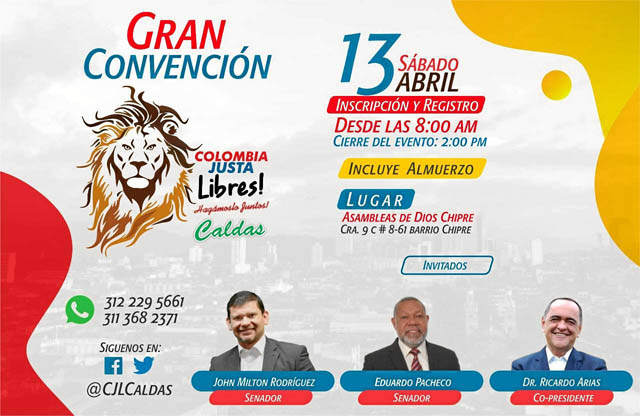 Colombia Justa Libres, hoy en convención
