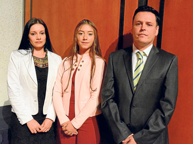 Sandra Milena Gómez Ocampo, María Juliana Arias Rocha, Julián Andrés Gómez Arias, directivos de la Fundación Escenarios de Vida.