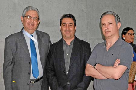 Fabio Marcelo Peña Bustos, medalla al mérito académico; Sebastián Durango Idárraga y Juan Jaramillo Lombana.