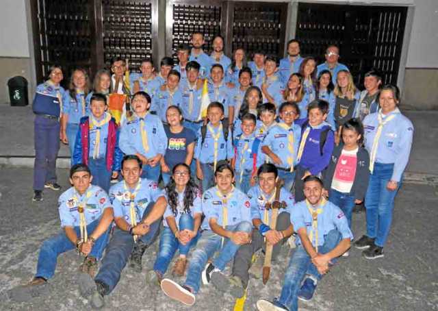 Integrantes del Grupo Scout 14 Gonzaga que celebraron el 60 aniversario del grupo.