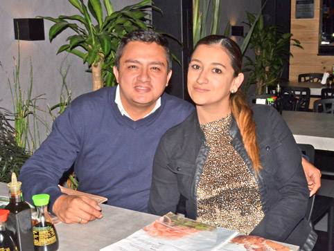 Juan Felipe Castaño Sánchez y Laura Duque García compartieron en el restaurante Keisaki. 