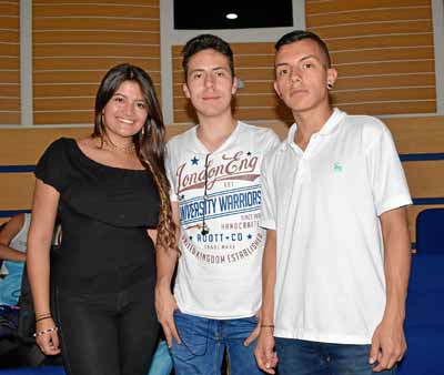 Laura Victoria Hurtado Zapata, Santiago Melán Álvarez y Brahian López Giraldo.