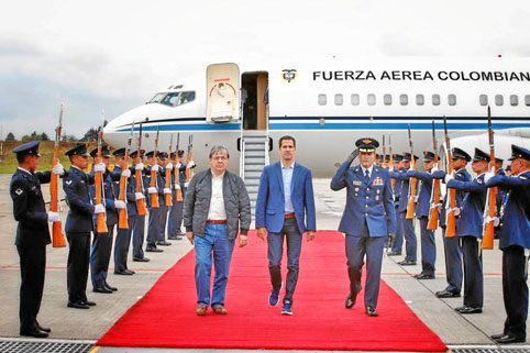 Juan Guaidó llegó a Bogotá para participar en la reunión del Grupo de Lima. 