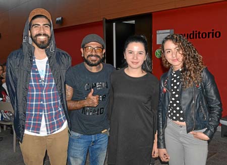 Julián Becerra Villada, Andrés Pérez, Estefanía García Pineda y Verónica Valencia Salazar.