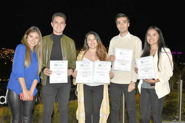 Xiomara K Montañés, Daniel Durango Caicedo, Laura Catherine Parra Flores, Juan Guillermo Neira y Yaleni Solano Alarcón. 
