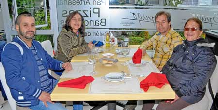 Andrés Loaiza Erazo, Martha Lucía Suárez Erazo, Mesías Marulanda Quintero y Ángela María Erazo de Suárez celebraron en el restau
