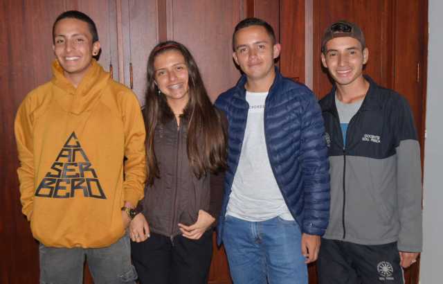 Nicolás Fonseca Camelo, Estefanía Galindo Correa, Andrés Fernando Flórez Tabares y Felipe Osorio Gallego.