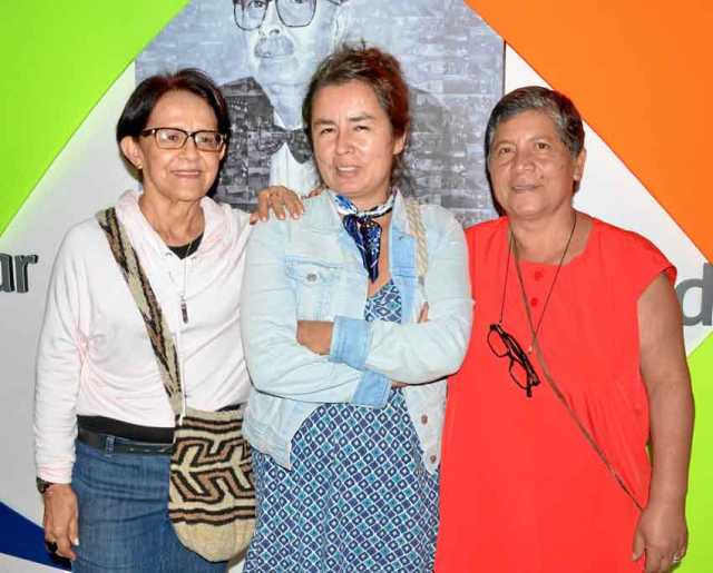 Mercedes Vargas Pizarro, Ángela Salazar Marín y Carmenza González Pérez.