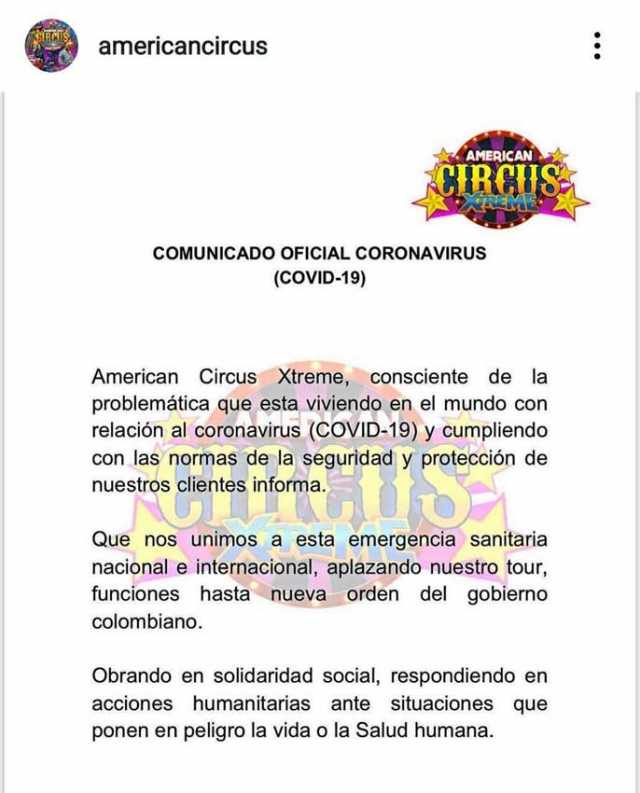 Preocupación por circo