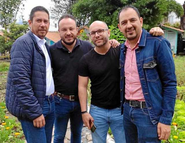 Los corporados Jorge Eliécer Galeano, Juan Manuel Marín, Jhon Alexánder Rodríguez y Julián Andrés Osorio compartieron una fotogr