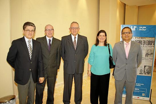 Rubén Darío Gil, Jorge Hernan Ramírez, Fernando Cáceres, Gloria Inés Ospina y Luis Francisco Arias. Ejecutivos de LA PATRIA.