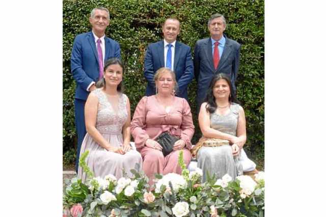 Alexa Morales, Amparo Lotero, Olga Marina Restrepo, Jorge Jaramillo, Carloman Londoño y Bernardo Mejía.