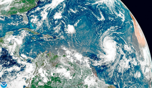 Imagen de la Oficina Nacional de Administración Oceánica y Atmosférica (NOAA) a través del Centro Nacional de Huracanes (NHC), d