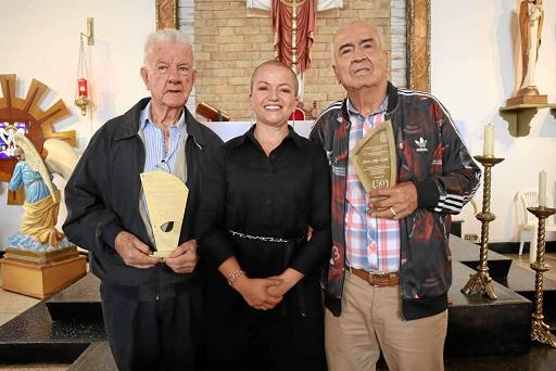 Manuel Pineda Jaramillo, fundador; Ángela María Patiño Montoya, rectora, y Álvaro Mejía Correa, fundador y primer rector.