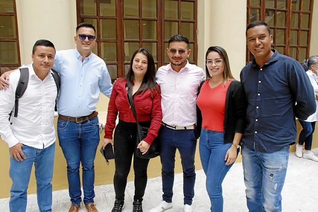 Óscar Eduardo Valencia, director Banda Sinfónica de Arma; Juan Sebastian Valencia director Banda Sinfónica Marulanda; Ángela Gra