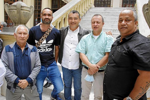 Hernan Castro Loaiza, Jefe de Núcleo educativo de Neira; Aureliano Gutiérrez Representante de la Fundación Job; Javier Duván Ram