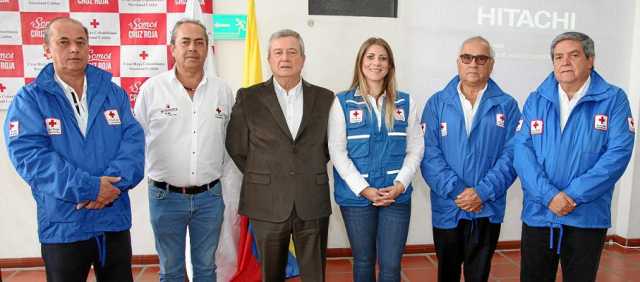 Juan Carlos Gómez, gerente del Hospital Infantil; Rafael Giraldo, gerente del Hemocentro del Café; Fabián Escobar, Sharim Toro V