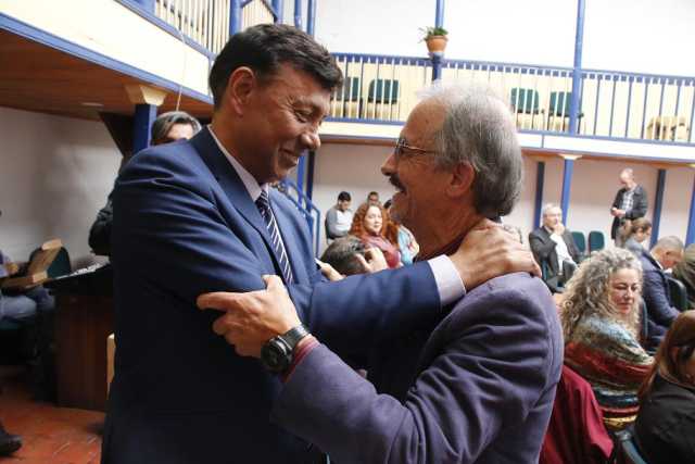 Lindon Alberto Chavarriaga, secretario de Cultura de Caldas y Fabio Albarto Ramirez.