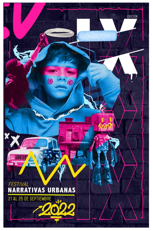 Este es el afiche de la edición de este año del Festival Narrativas Urbanas