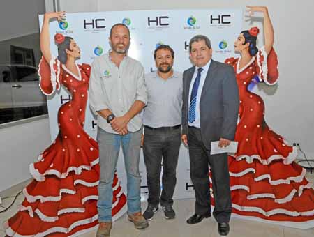 Andrés Estrada, administrador de Termales del Ruiz; Sergio Salazar, gerente General del Hotel Carretero, y Carlos Zapata, gerent