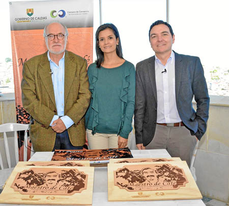 Guido Echeverri Piedrahíta, gobernador de Caldas; Lina María Ramírez Londoño, presidenta de la Cámara de Comercio de Manizales, 