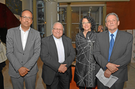 Felipe César Londoño López, rector de la Universidad de Caldas; presbítero Horacio Gómez Orozco, vicario episcopal para la Cultu